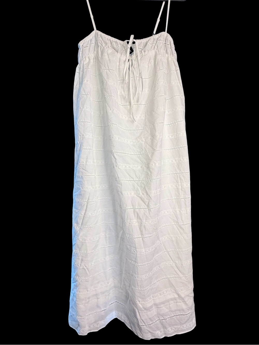 Few Moda Kourt White Eyelet Lace Sundress Adjustable Straps Lined Small NWT